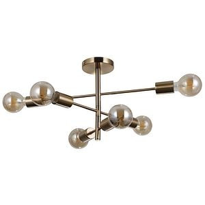 Lustra cu 6 becuri ITALUX Atlantico PND-4025-6-HBR, E27, 40W, IP20, alama