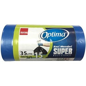 Saci menajeri SANO Optima, 15 bucati, 35 l, albastru