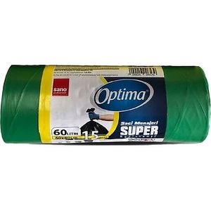 Saci menajeri SANO Optima, 15 bucati, 60 l, verde