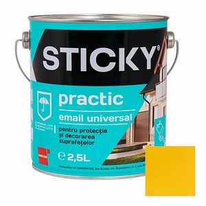 Vopsea Alchidica, Galben, 2.5L   Sticky Practic