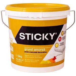 Amorsa interior/exterior, tencuiala decorativa, alb, 5 Kg • Sticky