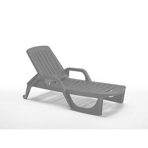 Sezlong pliabil de gradina, gri, 190 x 71 x 46 cm • Zurigo