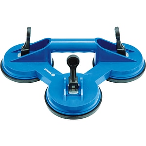 Suport cu ventuza tripla pentru transport si montat placi Vorel, 3 x 115 mm, max 100 kg, albastru