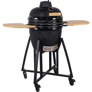 Gratar carbune GOODHOME Sagami Kamado, 46 cm, 1 suprafata, 4 role, negru
