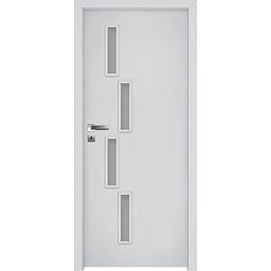 Usa interior cu geam, alb, dreapta, MDF, 206,3 x 77,6 Cm, toc inclus • Sagitarius