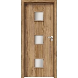 Usa interior INVADO Salerno, cu geam, stanga, MDF, 64.4 x 204 cm, maro