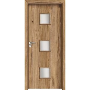 Usa interior INVADO Salerno, cu geam, dreapta, MDF, 64.4 x 204 cm, maro