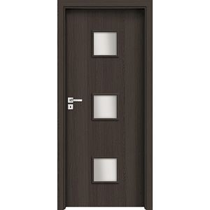 Usa interior cu geam, antracit, dreapta, MDF, 206,3 x 77,6 Cm, toc inclus  Salerno