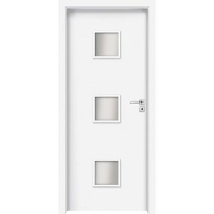 Usa interior INVADO Salerno, cu geam, stanga, MDF, 74.4 x 204 cm, alb