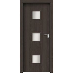 Usa interior cu geam, antracit, stanga, MDF, 206,3 x 87,6 Cm, toc inclus • Salerno