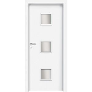 Usa interior INVADO Salerno, cu geam, dreapta, MDF, 84.4 x 204 cm, alb