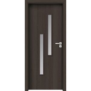 Usa interior cu geam, antracit, stanga, MDF, 206,3 x 77,6 Cm, toc inclus • Strada