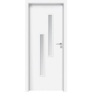 Usa interior cu geam, alb, stanga, MDF, 206,3 x 77,6 Cm, toc inclus • Strada