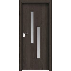 Usa interior cu geam, antracit, dreapta, MDF, 206,3 x 77,6 Cm, toc inclus • Strada