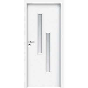 Usa interior cu geam, alb, dreapta, MDF, 206,3 x 77,6 Cm, toc inclus • Strada