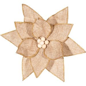 Decoratiune Floare cu Margele, cu clips, iuta, maro