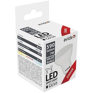 Bec LED spot AVIDE, GU10, 7W, 590lm, lumina calda