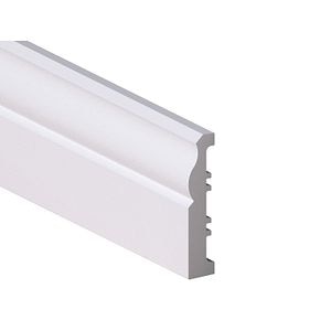 Plinta polimer Smarald, 2200 x 80 mm, alb mat