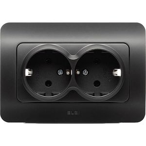 Priza electrica ELBI EL0072910, IP20, 16A, 220-240 V, negru mat