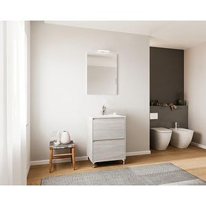 Set mobilier baie cu oglinda, gri, 60 cm  Lisabona