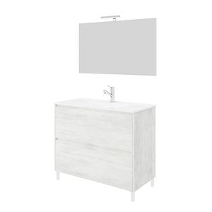 Set mobilier baie cu oglinda, alb, 80 cm Lisabona