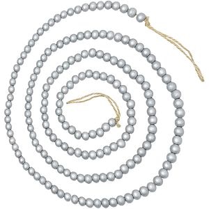 Sirag Margele pentru brad Craciun 2 m, lemn, argintiu