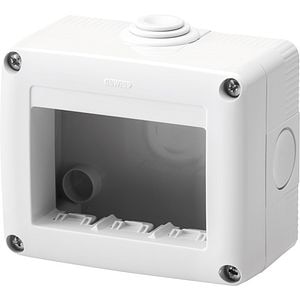 Doza aparataj GEWISS GW27003DY, aparenta, 3 module, gri