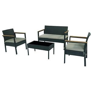 Set mobilier de gradina INCA, 4 piese, negru