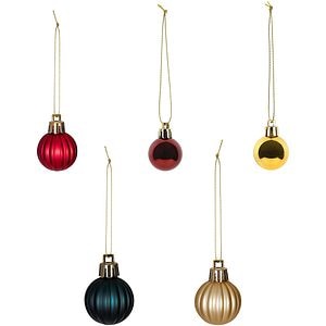 Set 20 globuri pentru brad Craciun Home, D3 cm, plastic, multicolor