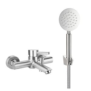 Baterie cada Pole, monocomanda, inox, cu para dus, finisaj satinat