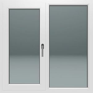 Fereastra termopan PVC, tripan, alb, 5 camere, 116 x 116 cm, stanga, dubla deschidere
