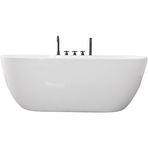 Cada baie freestanding SANOTECHNIK Aruba G9041, acril, 170 x 75 x 58 cm, baterie si para de dus incluse, alb-negru