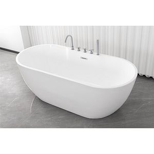 Cada baie freestanding SANOTECHNIK Aruba G9045, acril, 170 x 75 x 58 cm, baterie si para de dus incluse, alb-crom