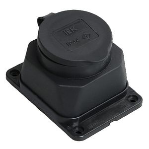 Priza cu capac IEK, cauciuc, 3500W, 16A, negru