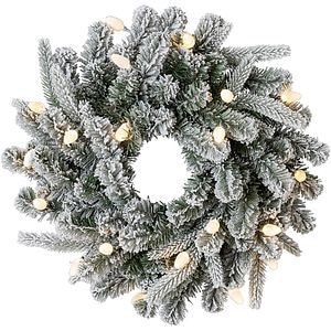 Coronita Artificiala 20 LED-uri, D50 cm, polietilena si PVC, verde/alb