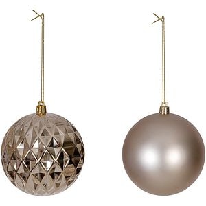 Set 4 globuri pentru brad Craciun, D10 cm, plastic, auriu