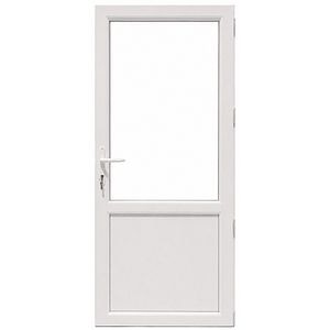 Usa exterior FENSTERWELT, cu geam, 4 camere, 2/3, dreapta, PVC, 88 x 198 cm, alb