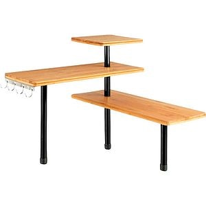 Etajera de colt FRANDIS, 3 polite, 38x43x19cm, bambus, maro