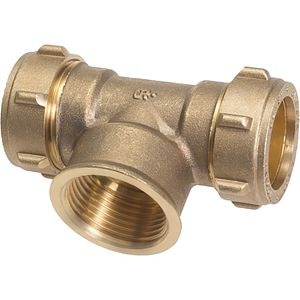 Teu compresie cu inel, FI, 18 mm x 1/2" x 18 mm, alama