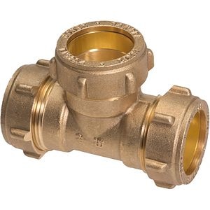 Teu compresie cu inel, D18 mm, alama