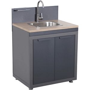 Dulap cu chiuveta bucatarie terasa GOODHOME Cucino, 60 x 80 cm, otel, gri