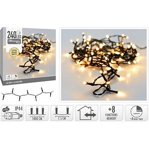 Instalatie Craciun interior/exterior, 240 LED-uri, 18 m, alb extra cald