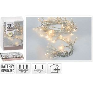 Instalatie Craciun interior/exterior, 30 LED-uri, 3 m, alb cald