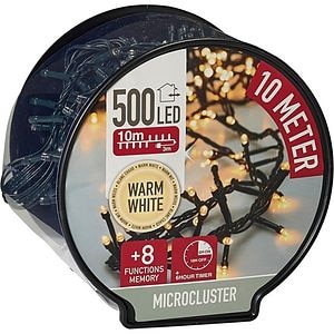 Instalatie Craciun Micro cluster interior/exterior, 500 LED-uri, 10 m, alb cald