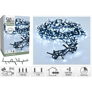 Instalatie Craciun Micro cluster interior/exterior, 560 LED-uri, 11 m, alb rece