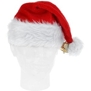 Caciula Mos Craciun cu clopotel Deluxe, rosu