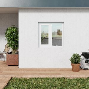Fereastra termopan PVC, alb, 4 camere, 116 cm x 116 cm, Dreapta, Simpla deschidere