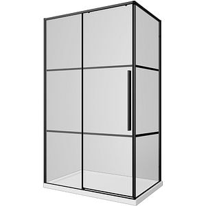 Cabina dus standard BELFORM Infinity, dreptunghiulara, 120 x 80 x 200 cm, profil aluminiu, sticla securizata 6mm, negru