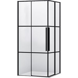 Cabina dus standard BELFORM Infinity, patrata, 90 x 90 x 200 cm, profil aluminiu, sticla securizata 6mm, negru