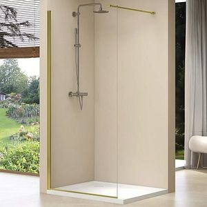 Paravan dus walk-in BELFORM Fortuna 27GL5003, aluminiu, sticla securizata transparenta, 80 x 200 cm, auriu